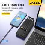 Aspor A301 4 In 1 Power Bank 20000mah With Lcd Digital Display - Image 2