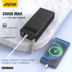 Aspor A306 Big Capacity Of 30000mah Power Bank Lcd Display 22.5w And 2 - Image 2