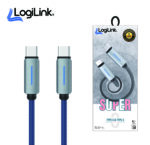 Logilink Type C To Type C Nylon Fast Charging Data Cable With Light 1m - Image 2