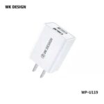 Remax Wk Dual Usb Fast Mobile Charger Wp-u119 Us Pin - Image 3