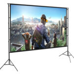 Projector Screen 150 Inch Tripod Potable Double Stand 8x10 Feet 4:3mw - Image 3