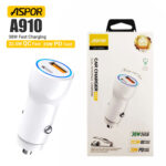 Aspor A910 Fast Car Charger Qc 3.0 Dual Aluminum Metal 38w Pd Portable - Image 4