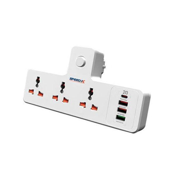 31b3b8d0801776423343 New 304puc Speed-x Premium Portable Power Strip 3socket+3usb+1type-c P - Image 1