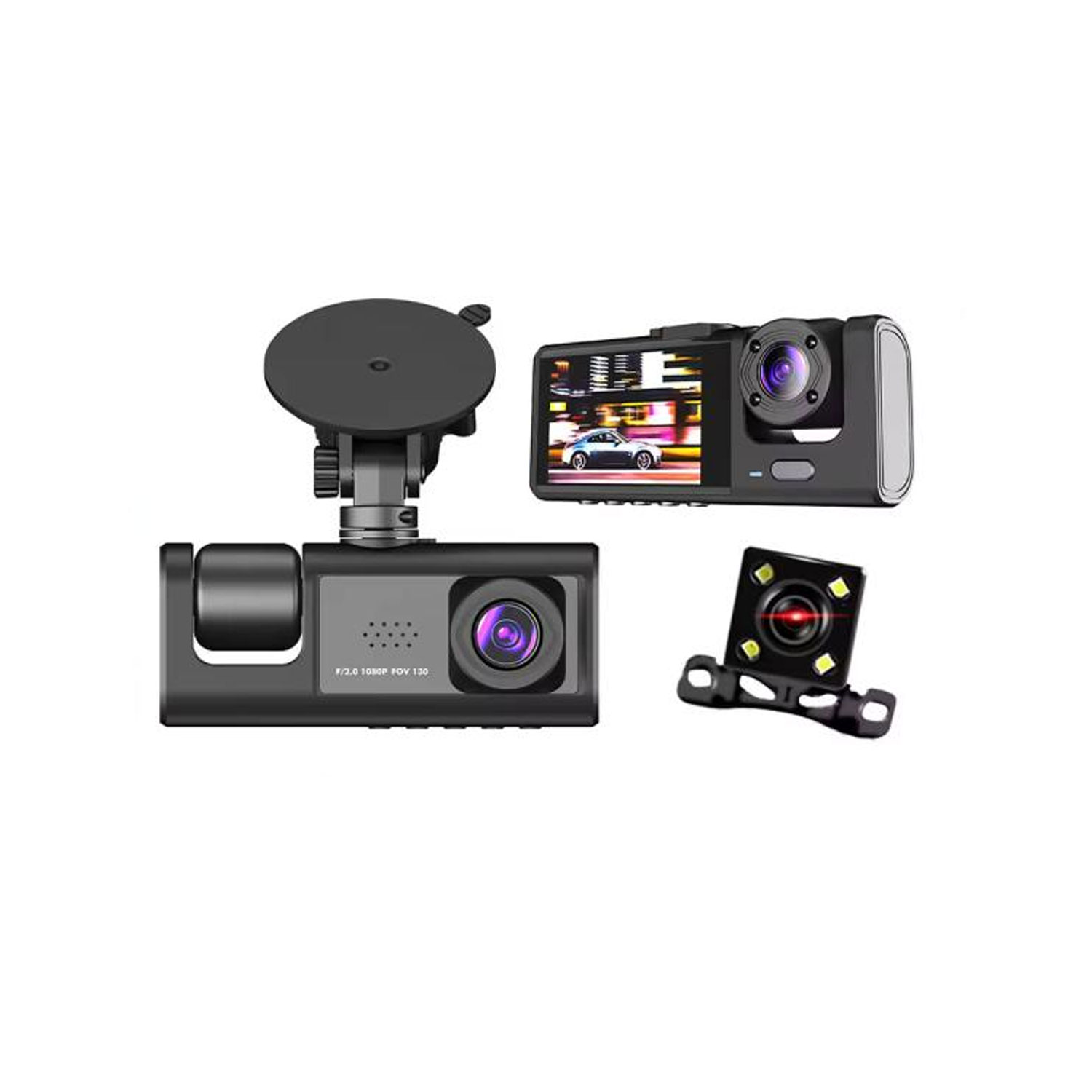 320cba0a5b1774337971 Y16 3 Channel Dash Cam Hd 1080p (170° Ultra-wide-angle A+ Lens) Front - Image 1