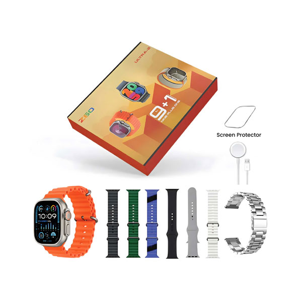 3c164cd5531775612491 9+1 Z60 Ultra-2 Big Ips Display 49mm 8 Strap+screen Protector Bt Calli - Image 1