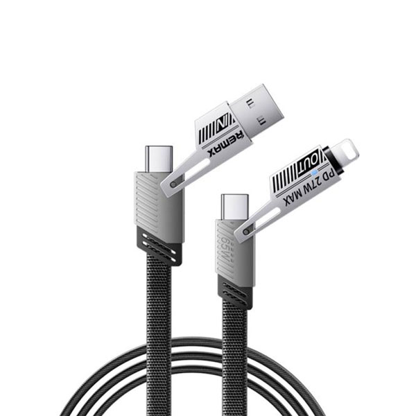c7413799011776412794 Remax Rc-c189 65w 4 In 1 Multi Functional Data Cable Black - Image 1
