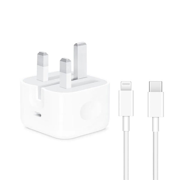 d7937ddf4f1776254157 Iphone Usb-c Pd 20w Power Adapter Charger 3 Pin Uk Pin) With Cable - Image 1
